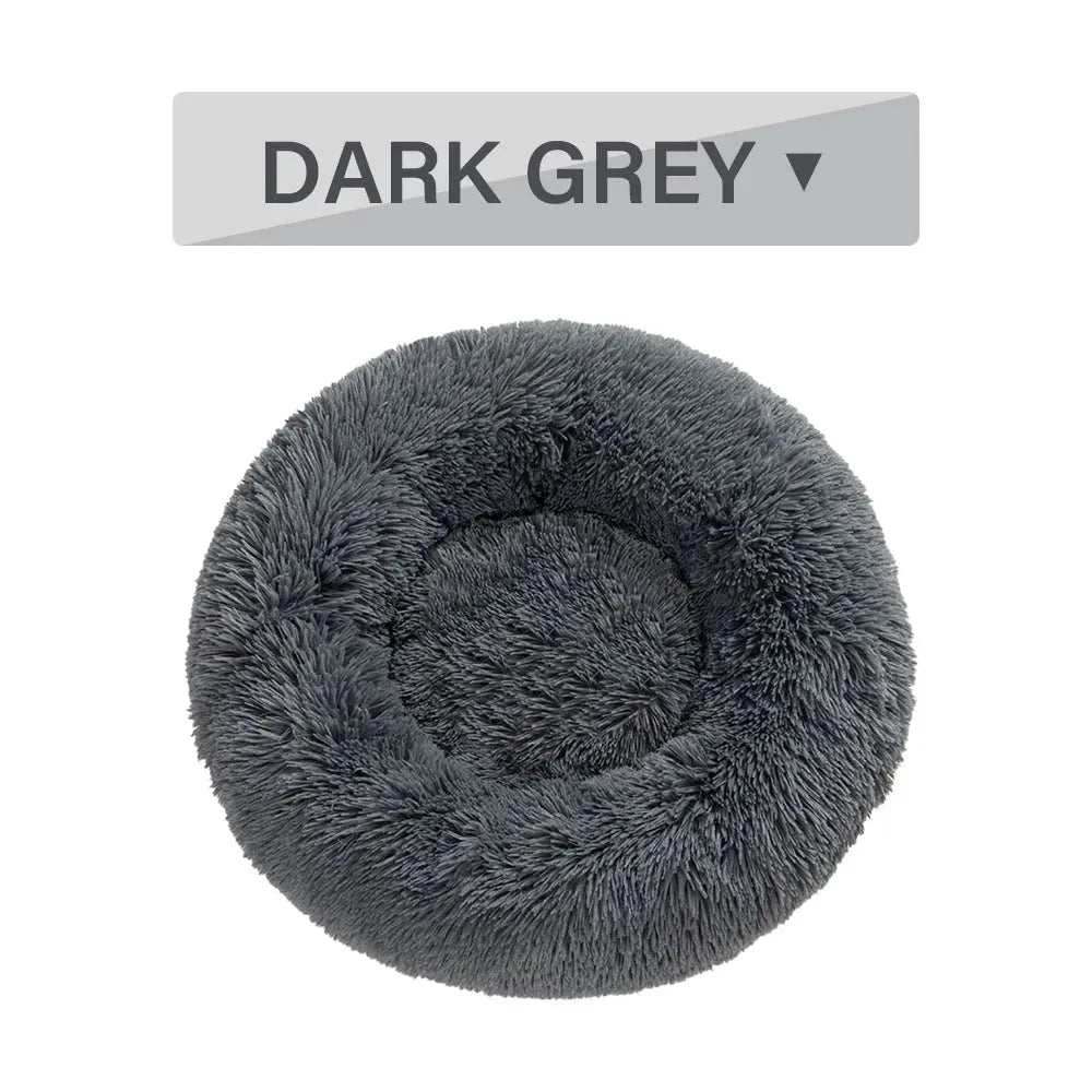 Fluffy Donut Dog Bed Warm Soft Long Plush Pet Cushion Dog House Cat Bed Washable Pet Sofa Mat Calming Samll Large Dog Beds - Bellarte Enchanté Fluffy Donut Dog Bed Warm Soft Long Plush Pet Cushion Dog House Cat Bed Washable Pet Sofa Mat Calming Samll Large Dog Beds